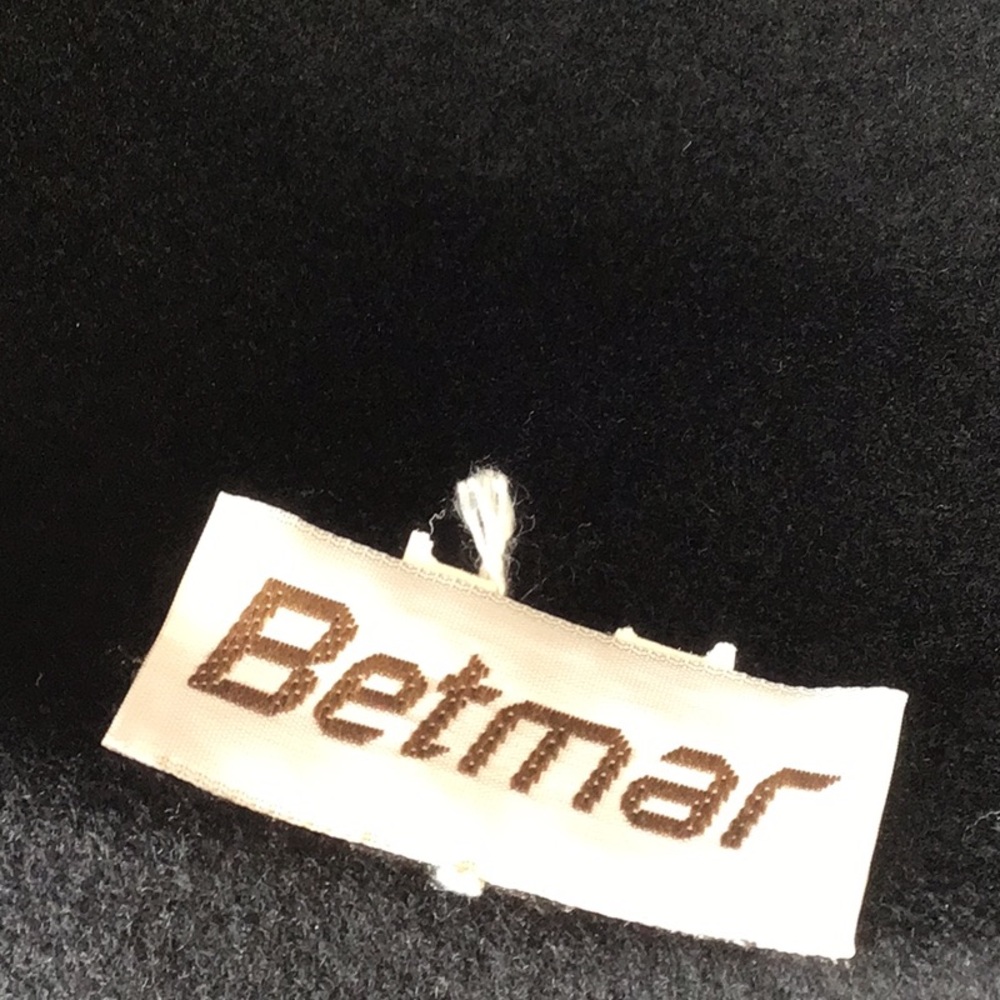 Betmar Black Wool with Black Velvet Ribbon Trim Hat - Picture 4 of 7